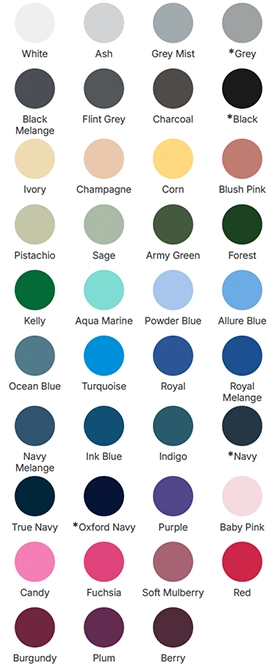 Available colours